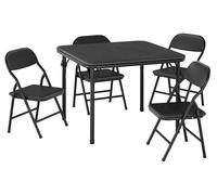 Table pour enfants avec chaises - Ensemble pliable 5 pièces - Portable - Structure en métal - Assises rembourrées enPolyuréthanesouple - Idéal pour manger, lire et jouer - Noir