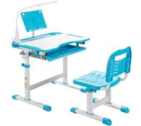 Table pour enfants, ensemble de bureau pour enfants avec support de livre et lumière LED pour garçons et filles bleu