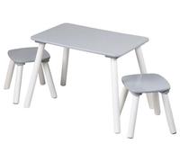 Table pour enfants KESPER avec 2 chaises, couleur grise, sans dossier, conçue pour les enfants (référence : 1770813)
