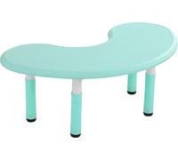 Table pour enfants réglable en hauteur (43–51 cm), 120 x 65 cm – Bureau en demi-lune vert clair en plastique – Table multifonctionnelle en forme de lune pour enfants (garçons et filles) de 2 à 10 ans
