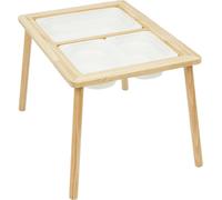 Table pour enfants - Table rectangulaire en bois - 3 compartiments de rangement - Bords lisses - 73,7×53,3×50,8 cm - Noir