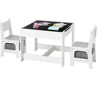 Table pour enfants VEVOR avec 2 chaises & boîte de rangement en tissu sous les chaises, ensemble de tables de dessin pour apprendre à lire dessiner écrire, groupe de sièges pour enfants garderie, tabl