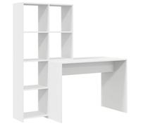 Table pour étudiant - Meuble Bureau avec étagère Blanc 138.5x55x143 cm - bois d'ingénierie - Pour Étude/Travail@EU72307186