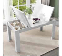 Table pour les repas 120x70cm avec espace de rangement caché - table de cuisine rectangulaire moderne - peu encombrante