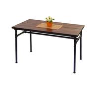 Table pour salle à manger HWC-H10b, bar, gastronomie, bois d'orme, standards MVG, noir-marron 120x70 cm