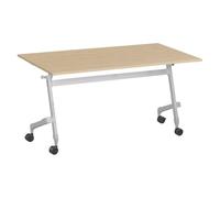 Table rabattable L 140 x P 70 cm chêne clair Bruneau Practika Plus pieds aluminium - - Bruneau