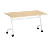 Table rabattable L 140 x P 70 cm hêtre Bruneau Practika Plus pieds blanc - - Bruneau