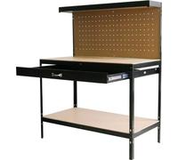 Table Racks DWB60, de travail, pour atelier, 1 tiroir, 120x60x150 cm, max. 230 kg