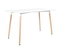 Table rectangulaire 120 × 70cm blanche pia