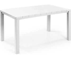 Table rectangulaire 147 x 90 cm en résine avec plateau effet lattes Keter Julie - Blanc