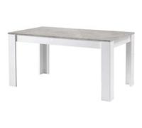 Table Rectangulaire 160x90cm Laquée Blanc Brillant et Gris Marbré - DENAE - ALTOBUY Gris G