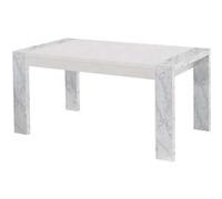 Table Rectangulaire 160x90cm Laquée Blanc et Effet Marbre - PRAVA - ALTOBUY Blanc G