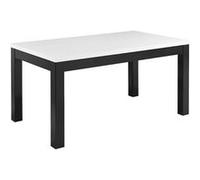 Table Rectangulaire 160x90cm Laquée Noir et Blanc Brillant - DEYTON -