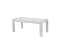 Table Rectangulaire 190x90cm Laquée Blanc et Effet Marbre - PRAVA -