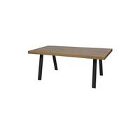 Table Rectangulaire 200cm Aspect Bois Piètement A Métal Noir - DENVER -