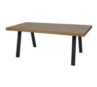 Table Rectangulaire 200cm Aspect Bois Piètement A Métal Noir - DENVER -