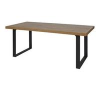 Table Rectangulaire 200cm Aspect Bois Piètement U Métal Noir - DENVER - ALTOBUY Marron G