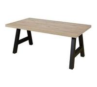 Table Rectangulaire 230cm Aspect Bois Piètement A Métal Noir - CANYON - ALTOBUY Marron G