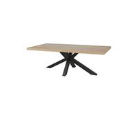 Table Rectangulaire 230cm Aspect Bois Piètement Etoile Métal Noir - CANYON -