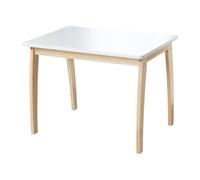 roba Table pour Enfant en Bois Massif - Plateau MDF Laqué Blanc - Meuble Bébé pour Chambre d'Enfant - Naturel / Blanc
