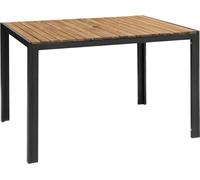 Table rectangulaire Bolero en acier et bois d'acacia 120 x 80 cm