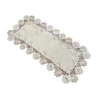 Table rectangulaire en lin pour chemin de table européen avec bordure en dentelle pour décoration de salle à manger automne hiver 40 x 200 cm (40 x 270 cm)