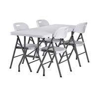 Table rectangulaire en plastique GreenBlue GB370 180 x 74 x 74 cm + 4× chaise de jardin GB375