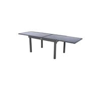 Table rectangulaire ext. verre Piazza 10 p. graphite Hespéride