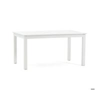 Table rectangulaire extensible 150-210x90 cm en aluminium laqué mat, design moderne, résistante et légère - Alvaro/Blanc