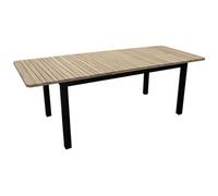 Table de jardin aluminium plateau à lattes en acacia - Balito - 6/8 personnes