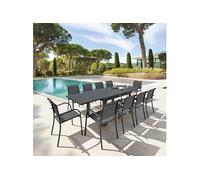 Table rectangulaire extensible Piazza 10 p. graphite Hespéride