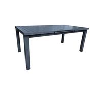 Table rectangulaire extensible Santorin avec 10 fauteuils en aluminium finition uni gris-bleuté