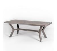 Table rectangulaire - Samuel - Extérieure - Polypropylène renforcé - 8 personnes - Gris tourterelle