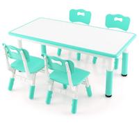 Table réglable pour enfants - Bureau pour enfants - Ensemble table et chaises - Table de jeux - Table à manger - Avec 4 chaises ergonomiques