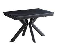 Table repas 120x80cm allongeable plateau en finition marbre pied étoile anthracite - XENON - ALTOBUY Noir