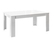 AltoBuy Weiss - Table Repas 180cm Blanc Laqué Brillant