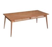 Table repas 200cm en acacia finition teinté teck avec plaquage cannage - KESIAH - ALTOBUY Marron G