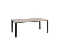 Table repas 230cm plateau aspect bois finition Urban Oak pieds métal noir - BRIDGE -