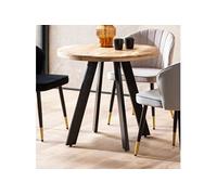 Table repas 80x80x75 cm en acacia massif et métal noir