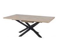 Table Repas Allongeable 200cm Aspect Bois Piètement Métal Noir - CANYON - ALTOBUY Marron G