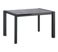 Table Repas Allongeable Plateau Céramique Marbré Gris Pieds Métal Gris - MELIA - ALTOBUY Gris G