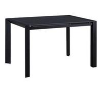Table Repas Allongeable Plateau Céramique Marbré Noir Pieds Métal Gris - MELIA - ALTOBUY Noir G