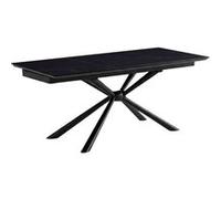 Table repas allongeable 180x90cm plateau céramique finition marbre pied étoile anthracite