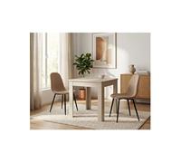 Finori Table à manger OSLO 81A – carrée beige 4 pers. avec tiroir 80x80x77 cm