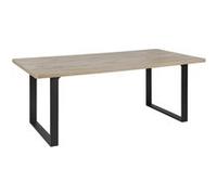 Table Repas Coins Arrondis 200cm Aspect Bois Piètement U Métal Noir - CANYON - ALTOBUY Marron G
