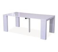 Table repas extensible "Dina" - 200/40 x 94 x 75 cm - Blanc laqué