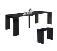 Table repas extensible "Dina" - 200/40 x 94 x 75 cm - Noir laqué