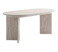Table repas extensible en bois 160/200 cm ""Sorell"" - 8 places - Travertin