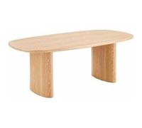 Table Repas Fixe Coins Arrondis 2 Piètements Larges Placage Frêne - SIERRA - ALTOBUY Marron G