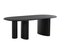 Table Repas Fixe Coins Arrondis 3 Pieds Placage Frêne Teinté Noir - TANELIA - ALTOBUY Noir G